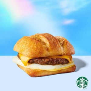 The Impossible Food x Starbucks Collaboration on Breakfast Ssndwich with plant based meat.