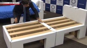The recycable cardboard bed frame for Olympic 2020 in Japan by Airweave Inc.