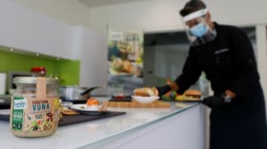 To introduce: Sensational Vuna by Garden Gourmet at Nestle research center at Vers-chez-les-Blanc in Lausanne, Switzerland. Image by Denis Balibouse of REUTERS.