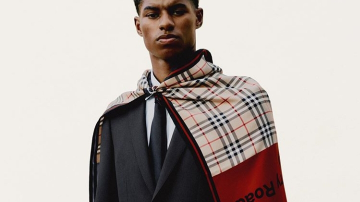 Marcus Rashford and Burberry for youth community - #BurberryVoices. Image in Burberry official IG.