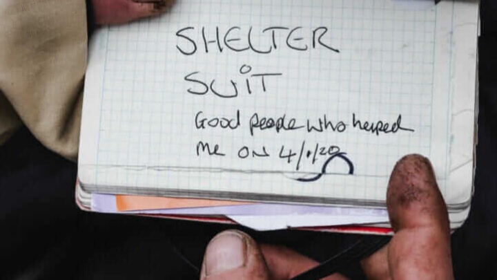 Sheltersuit, founded by Dutch designer Bas Timmer in 2014. The foundation has made 12.500 suits from upcycled materials for the homeless in Europe, South Africa, and US and produced by the Syrian refugees, World Economic Forum reported last week. Image by Sheltersuit Foundation.